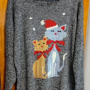 Never Worn-Plus Size Christmas Cat Sweater-3X